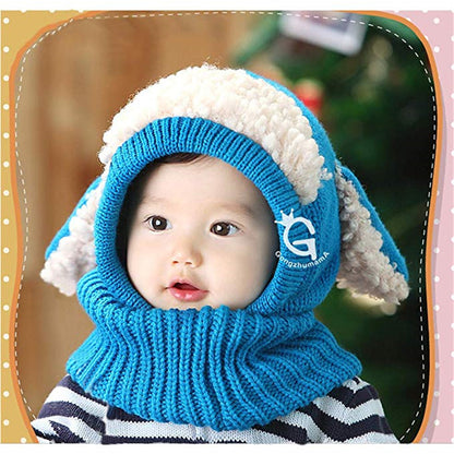 Cute Baby Toddler Winter Beanie Warm Hat Hooded Scarf Earflap Knitted Cap Kids