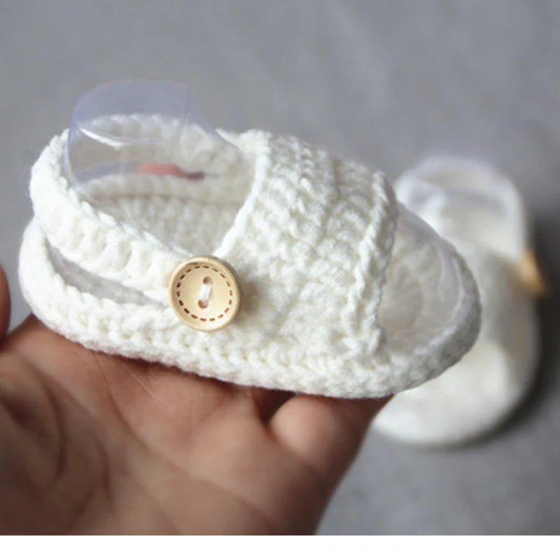 Hand-Made Creative Handcrafted Solid Color Little White Shoes Baby Solid Color Garden Shoes