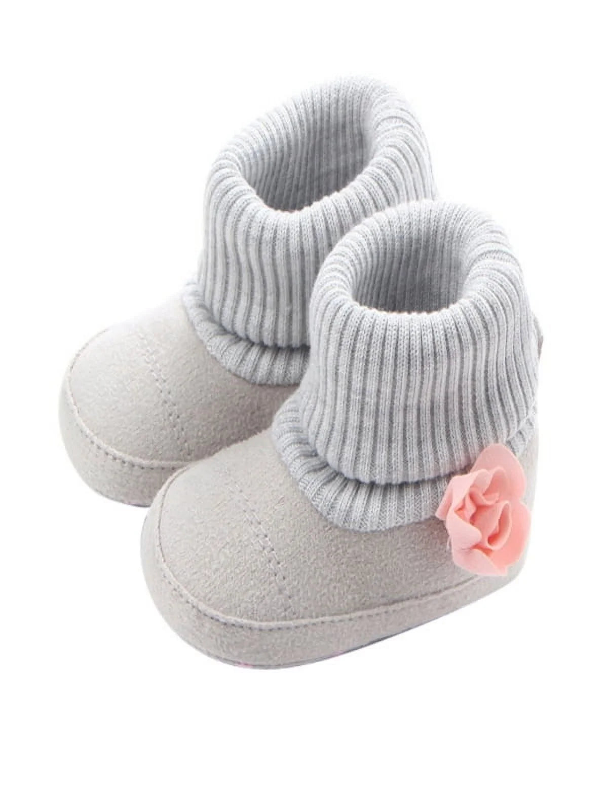 Newborn Baby Girl Flower Warm Snow Boots Shoes Toddler Soft Sole Booties